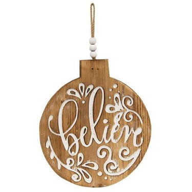 Believe Engraved Bulb Ornament Sign - The Fox Decor